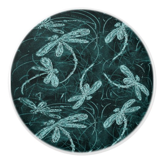 Dragonfly Disco Midnight Blue Keramikknauf (Vorderseite)