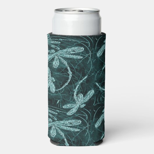 Dragonfly Disco Midnight Blue Selters Dosenkühler (Seltzer Rückseite)