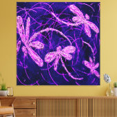 Dragonfly Disco Stretched Canvas Print Leinwanddruck (Insitu (Wohnzimmer))
