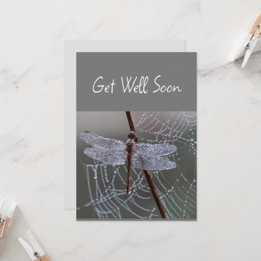 Dragonfly-Drachenfliegen werden bald gut Karte (Vorderseite/Rückseite Beispiel)