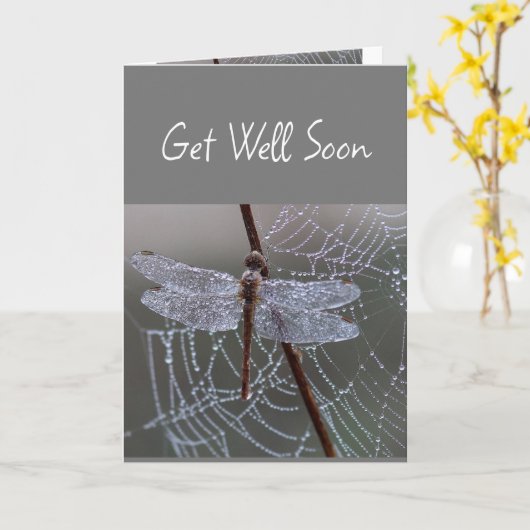 Dragonfly-Drachenfliegen werden bald gut Karte (Gelbe Blume)