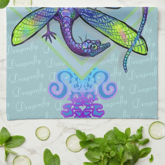 Dragonfly Dragon Geschirrtuch (Gefaltet)