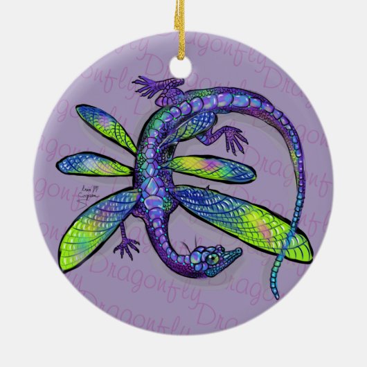 Dragonfly Dragon Keramik Ornament (Hinten)