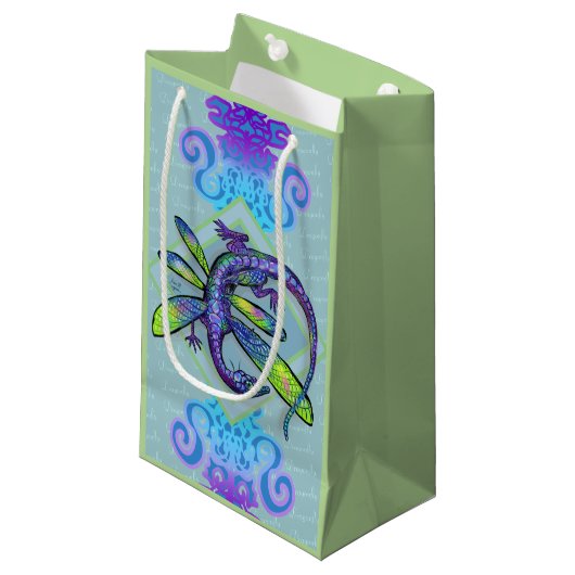 Dragonfly Dragon Kleine Geschenktüte (Vorderseite Schrägansicht)