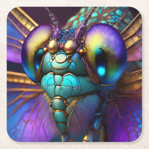 Dragonfly Dream Moonstone Rechteckiger Pappuntersetzer