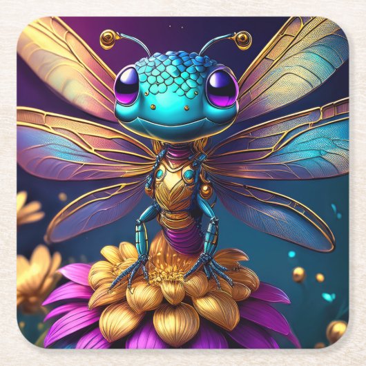 Dragonfly Dreaming Zephyr Rechteckiger Pappuntersetzer (Vorderseite)