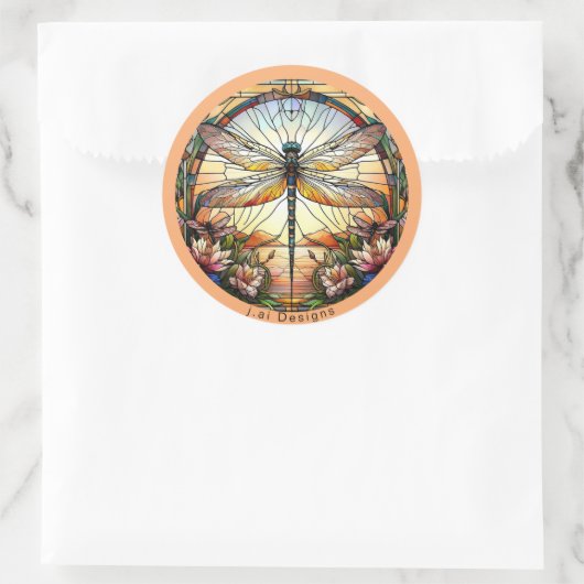 Dragonfly Dreams Runder Aufkleber (Tasche)