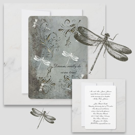 Dragonfly Dreams Wedding Einladung