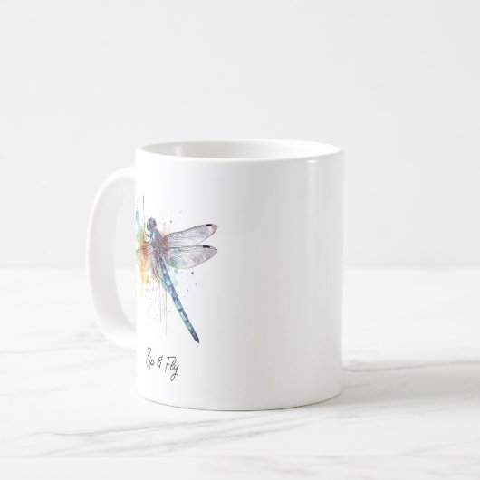 Dragonfly Dreamscape, custom Kaffeetasse (Vorderseite Links)