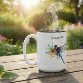 Dragonfly Dreamscape, kundenspezifisch Zweifarbige Tasse