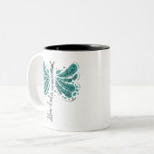 Dragonfly Ehlers Danlos Bewusstsein Zweifarbige Tasse (Vorderseite Links)