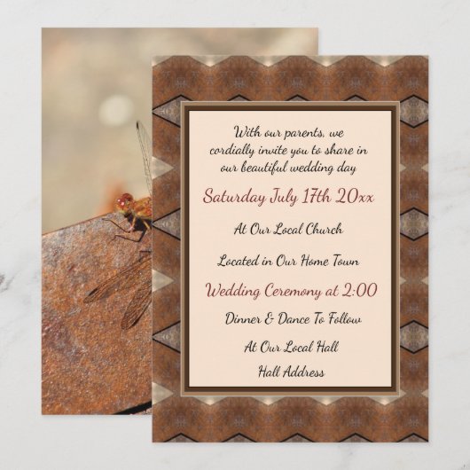 Dragonfly-Einladung Feiertagskarte (Vorne/Hinten)