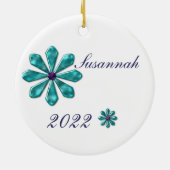 Dragonfly Elegant Jeweled Folk Art Keramikornament (Hinten)