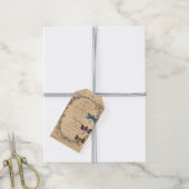 Dragonfly Ephemera Art Journal Tag Geschenkanhänger (Mit Garn)