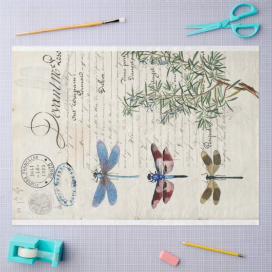 Dragonfly Ephemere Möbel Dekoupage Seidenpapier (Basteln)
