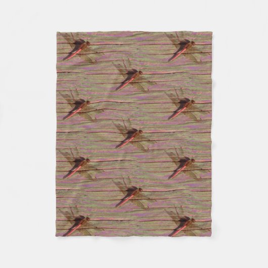 Dragonfly farbenfroh fleecedecke (Vorderseite)
