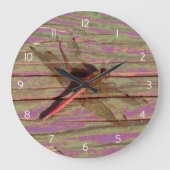 Dragonfly farbenfroh große wanduhr (Vorderseite)