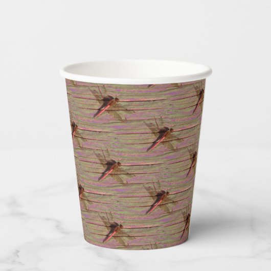 Dragonfly farbenfroh pappbecher (Rückseite)