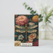 Dragonfly & farbenfrohe Blume Danke Karte (Stehend Vorderseite)