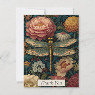 Dragonfly & farbenfrohe Blume Danke Karte