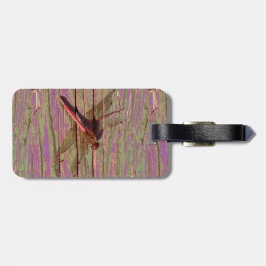 Dragonfly farbenfrohe Gepäckmarke Gepäckanhänger (Rückseite horizontal)