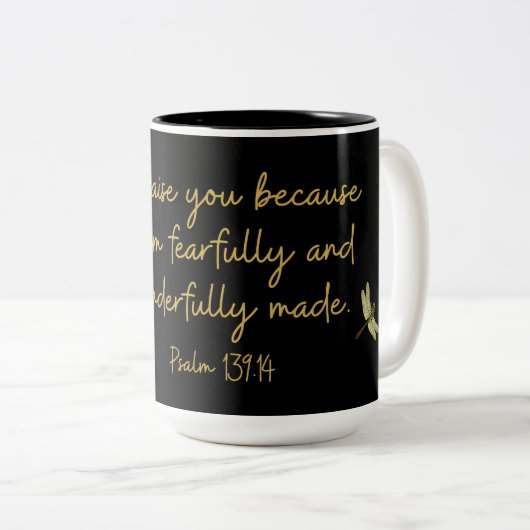 Dragonfly Fearful/Wunderbar Made Tasse (VorderseiteRechts)