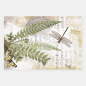 Dragonfly Fern Butterfly Bird Music Gold Decoute Geschenkpapier Set (Vorderseite 3)