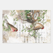 Dragonfly Fern Butterfly Bird Music Gold Decoute Geschenkpapier Set (Vorderseite 2)