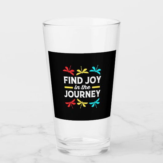 Dragonfly findet Freude auf der Reise Glas (Vorderseite)