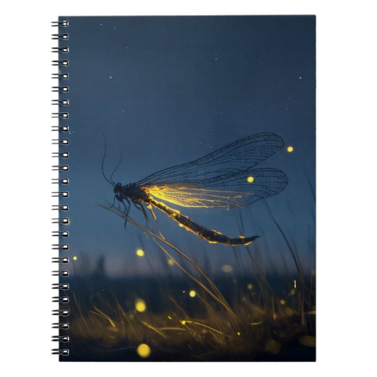 Dragonfly Firefly Night Notebook Notizblock (Vorderseite)