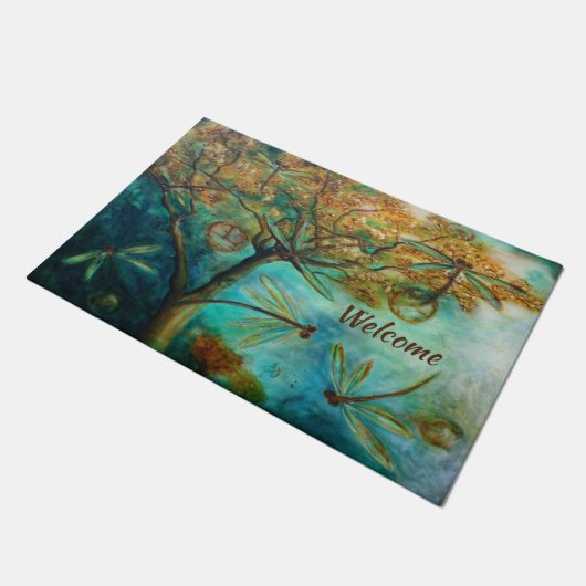 Dragonfly-Flirt Fußmatte (Schrägansicht)