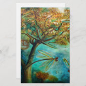 Dragonfly Flirtation Briefpapier (Vorne/Hinten)