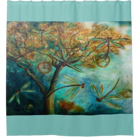 Dragonfly Flirtation Duschvorhang (Vorderseite)