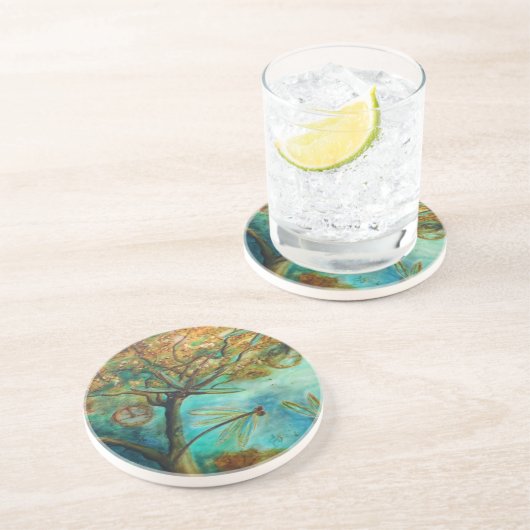 Dragonfly Flirtation Getränkeuntersetzer (Seite)