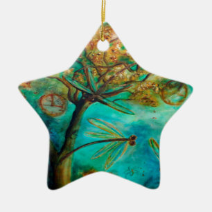 Dragonfly Flirtation Keramik Ornament