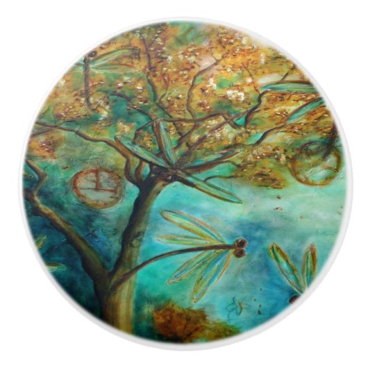 Dragonfly Flirtation Keramikknauf (Vorderseite)