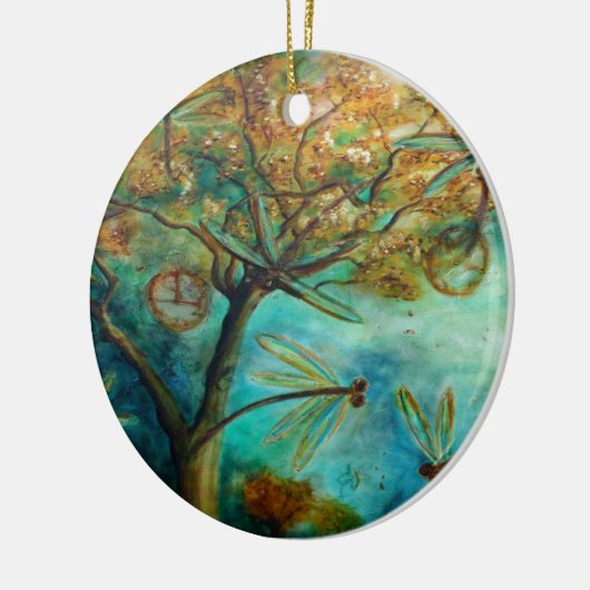 Dragonfly Flirtation Keramikornament (Links)