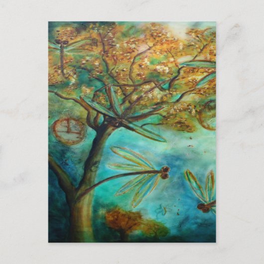 Dragonfly Flirtation Postkarte (Vorderseite)