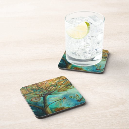 Dragonfly Flirtation Untersetzer (Rechte Seite)