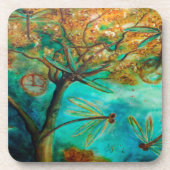 Dragonfly Flirtation Untersetzer (Vorderseite)