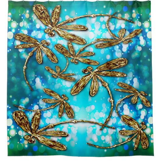 Dragonfly Flit Bubbles Duschvorhang (Vorderseite)
