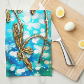 Dragonfly Flit Bubbles Geschirrtuch (Viertel Falte)