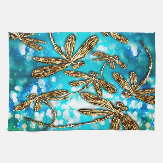 Dragonfly Flit Bubbles Geschirrtuch (Horizontal)