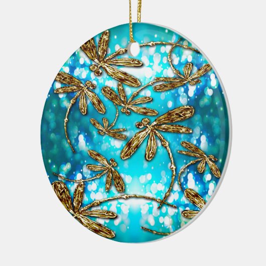 Dragonfly Flit Bubbles Keramikornament (Links)