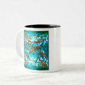 Dragonfly Flit Bubbles Zweifarbige Tasse (Vorderseite Links)