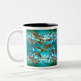Dragonfly Flit Bubbles Zweifarbige Tasse