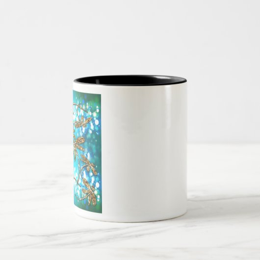 Dragonfly Flit Bubbles Zweifarbige Tasse (Mittel)