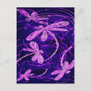 Dragonfly Flit Disco Postkarte