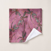 Dragonfly Flit Dusky-Rose Badhandtuch Set (Waschlappen)