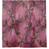 Dragonfly Flit Dusky-Rose Duschvorhang (Vorderseite)